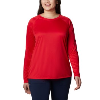 Columbia Sweater Dames, PFG Tidal II Long Sleeve Plus Size Rood Donkerblauw, 72CMJUDYA